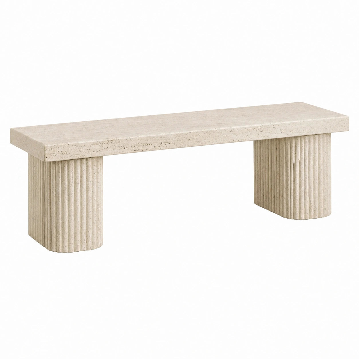 Steinbank aus Travertin Beige 130x40x45cm