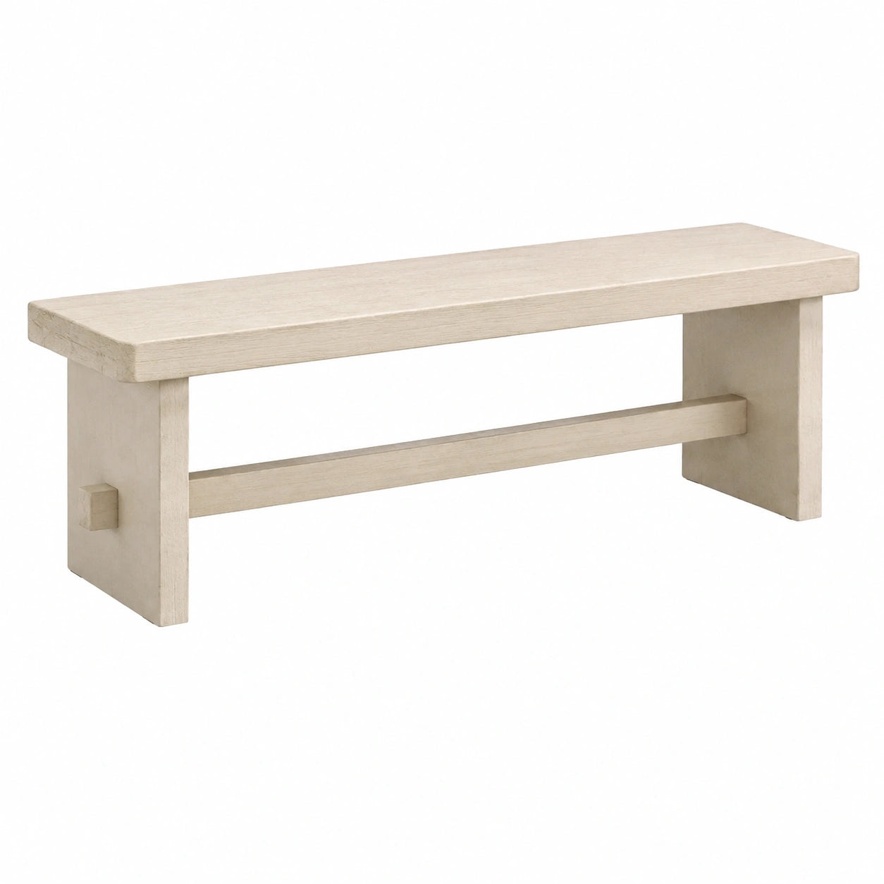 Bank rechteckig Massivholz Beige 140x35x45cm