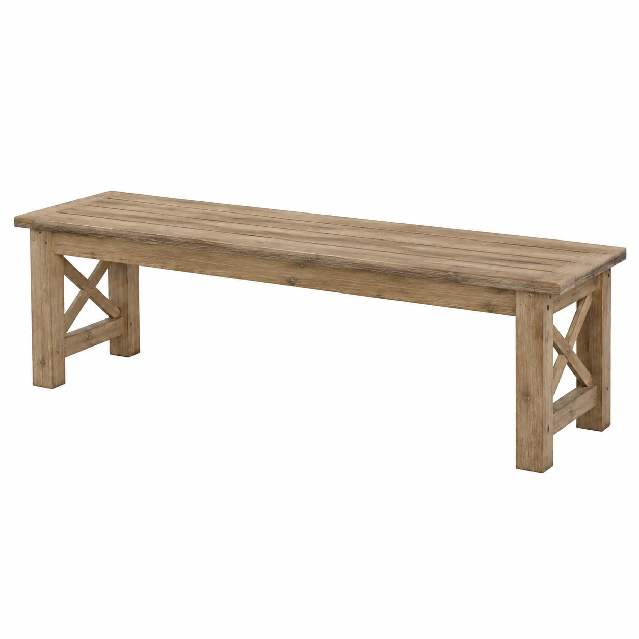 Holzbank rechteckig aus Kiefernholz 150 x 35 x 45 cm Braun