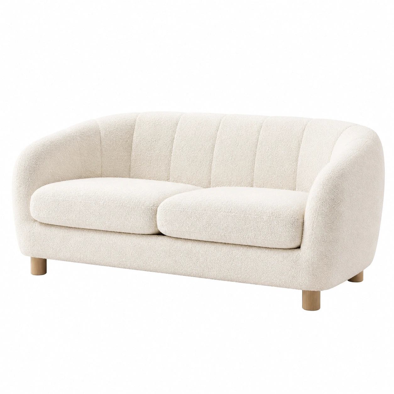 2-Sitzer Sofa Bouclé Creme 150x85x75cm