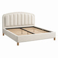 Polsterbett Doppelbett Creme Stoffbezug 200x180 cm