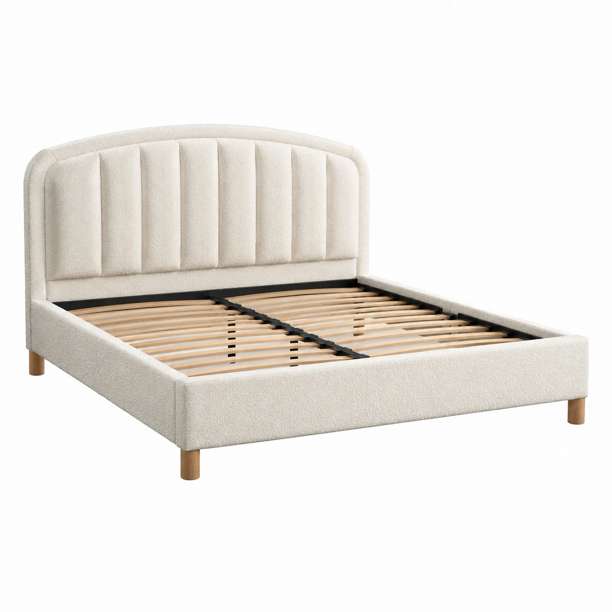 Polsterbett Doppelbett Creme Stoffbezug 200x180 cm