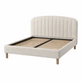 Doppelbett mit Polsterung und Holzlattenrost 200x180 cm Beige