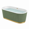 Freistehende Badewanne Acryl Grün/Weiß/Gold