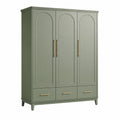 Kleiderschrank mit 3 Türen MDF Grün 180x60x210 cm