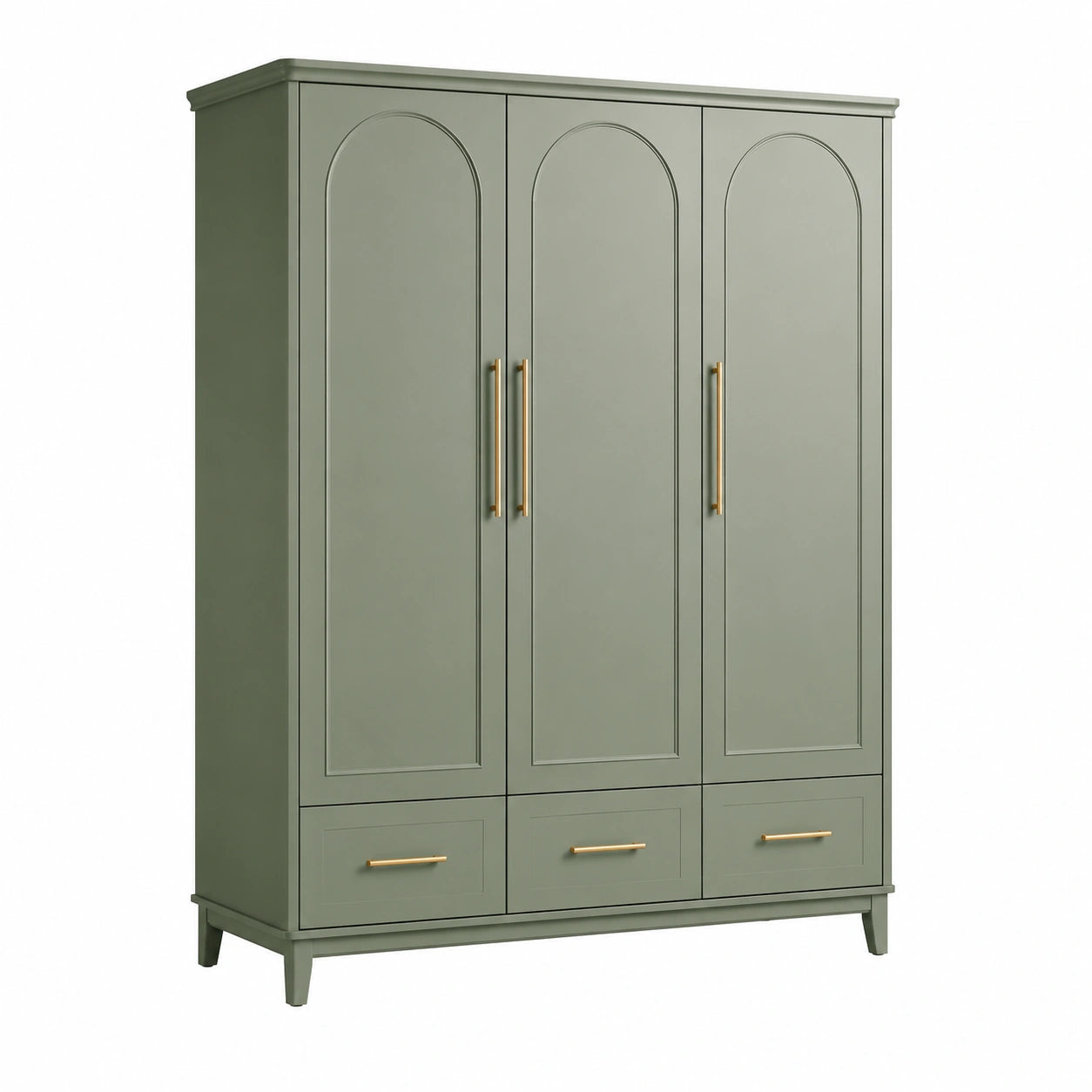 Kleiderschrank mit 3 Türen MDF Grün 180x60x210 cm