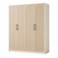 Kleiderschrank 4-türig MDF mit Holzfurnier 200cm x 180cm x 60cm Beige