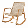 Schaukelstuhl aus Eichenholz und Polyester Beige